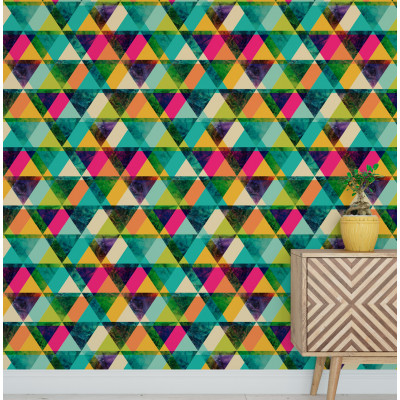 Papel de Parede Triângulos Coloridos Abstratos