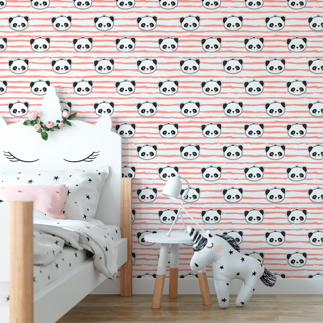 Papel de parede para quarto de bebê infantil Urso Panda