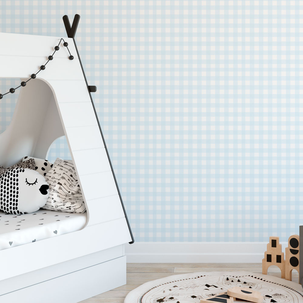 Papel de Parede Infantil Xadrez Azul - Provence Home & Baby - Móveis,  decoração, enxoval e utilidades.